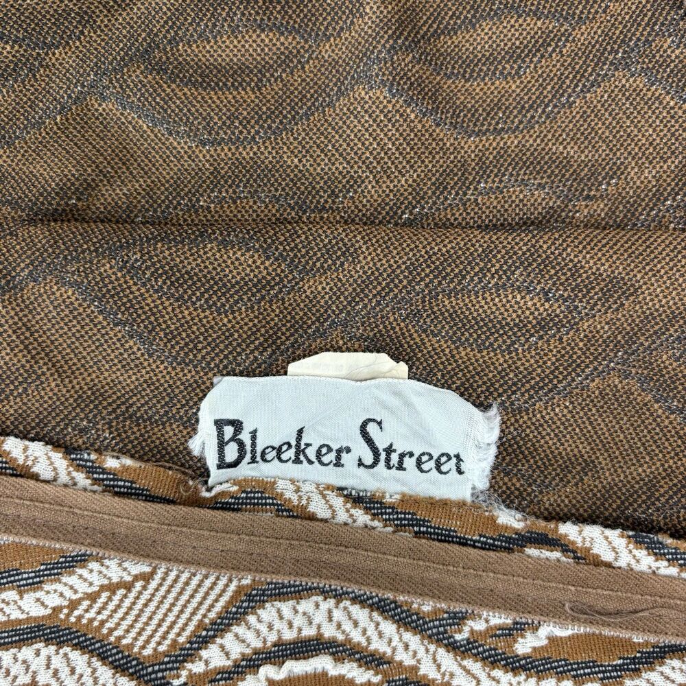 Vtg Womens Bleeker Street Brown Geometric Dress Sz 14 (M/L) Mod Mad Men Retro - Picture 9 of 16